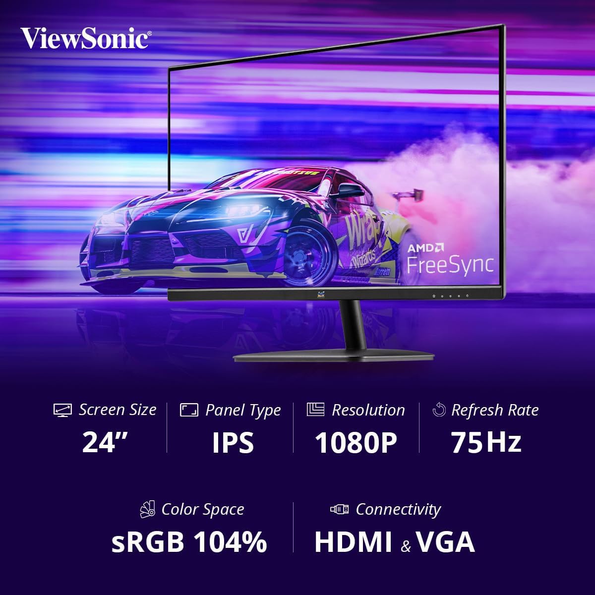 ViewSonic (from USA) 60.96 Cm (24") FHD IPS Monitor