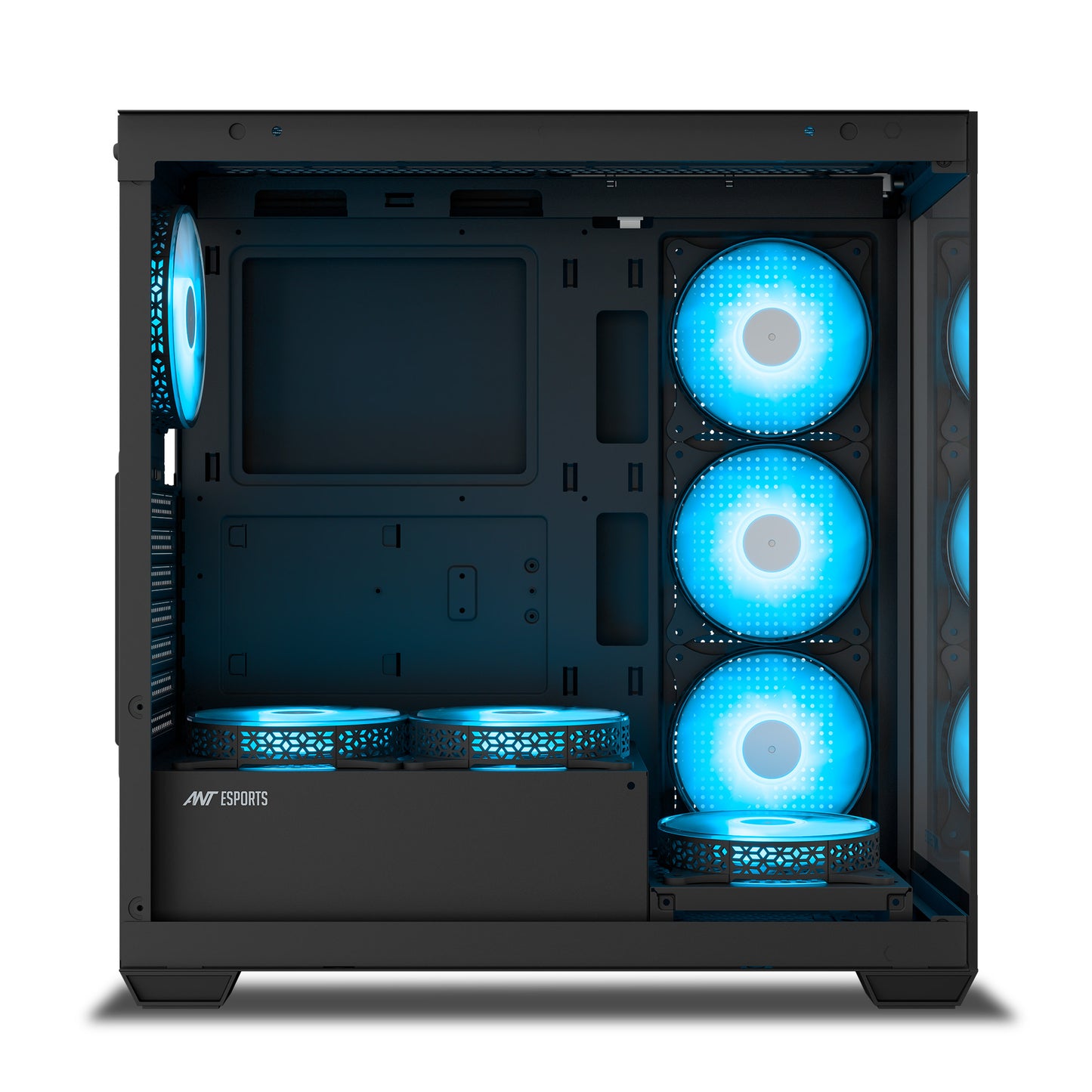 Ant Esports Crystal X7 ATX Computer Case/Gaming Cabinet with Type-C – Black