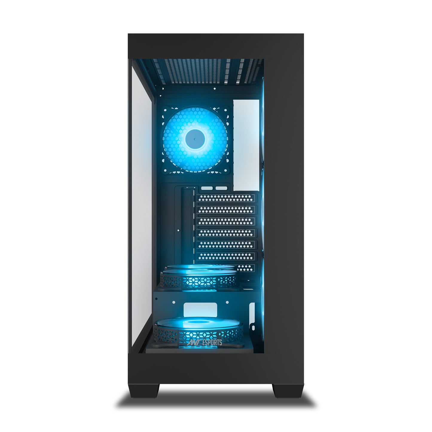 Ant Esports Crystal X7 ATX Computer Case/Gaming Cabinet with Type-C – Black