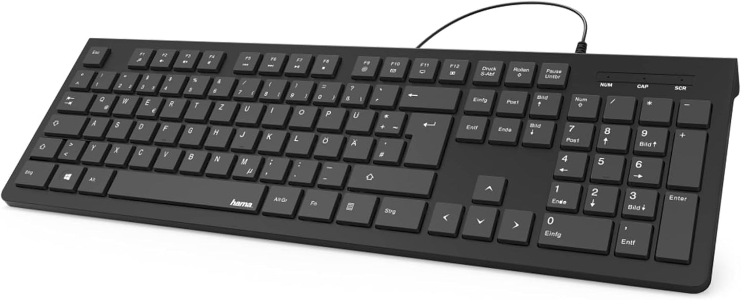 Hama KC-200 Wired Keyboard with USB A Cable Black