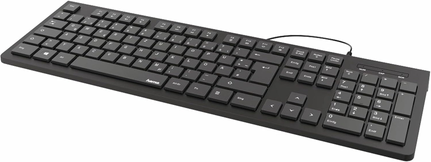 Hama KC-200 Wired Keyboard with USB A Cable Black