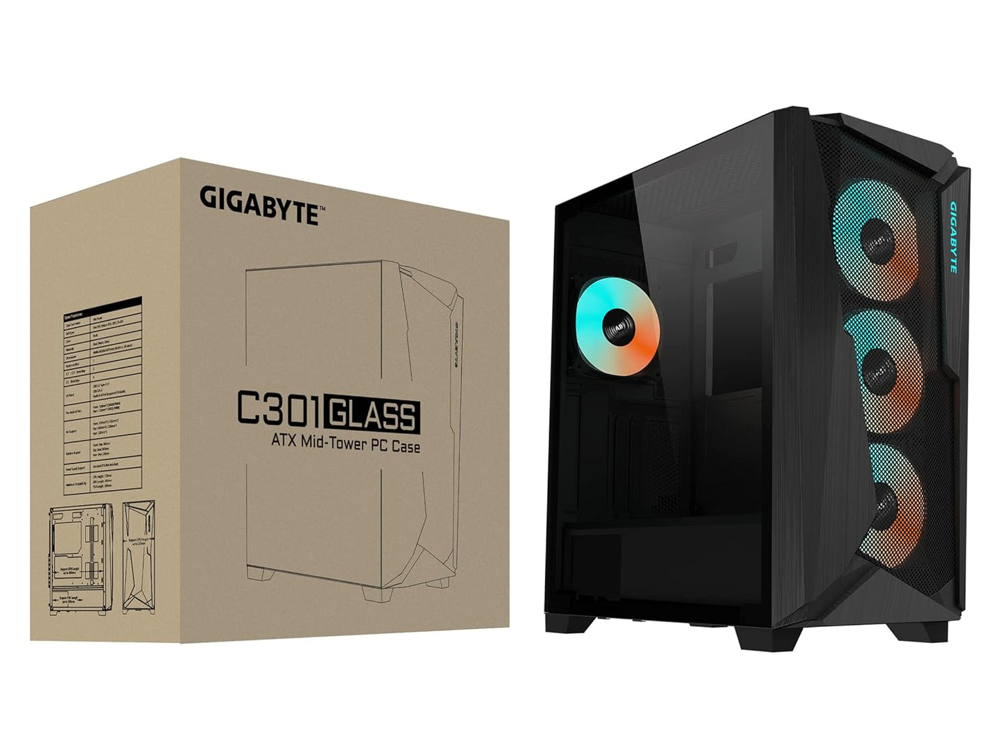 GIGABYTE C301 Glass - Black Cabinet