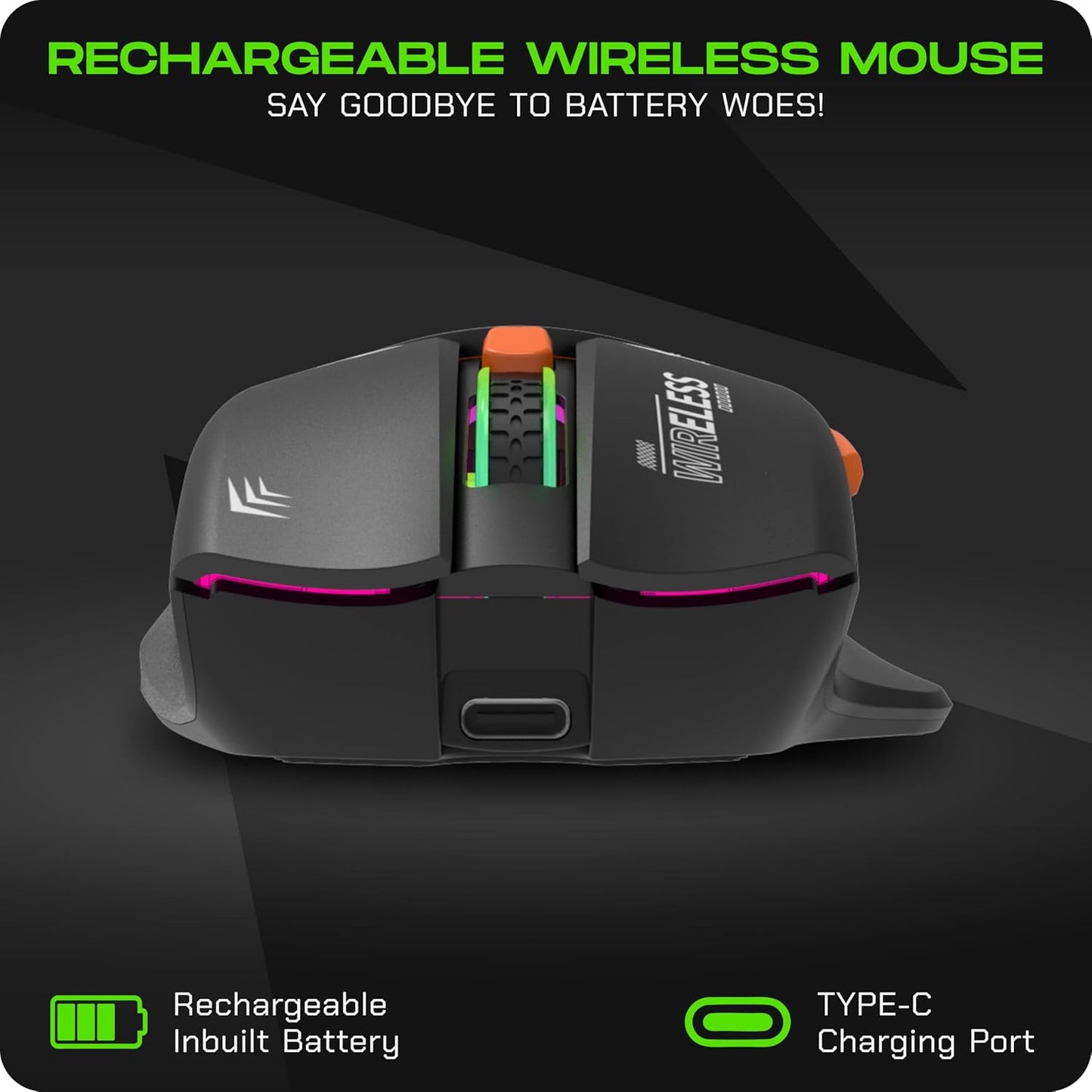 TAG Gamerz WM800 Mouse with 2.4 GHz Wireless