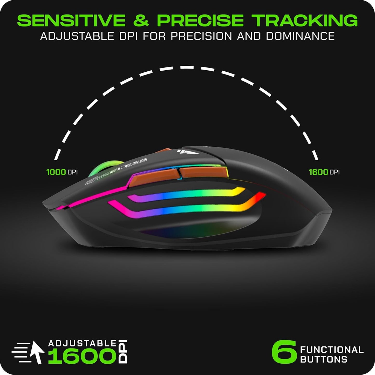 TAG Gamerz WM800 Mouse with 2.4 GHz Wireless