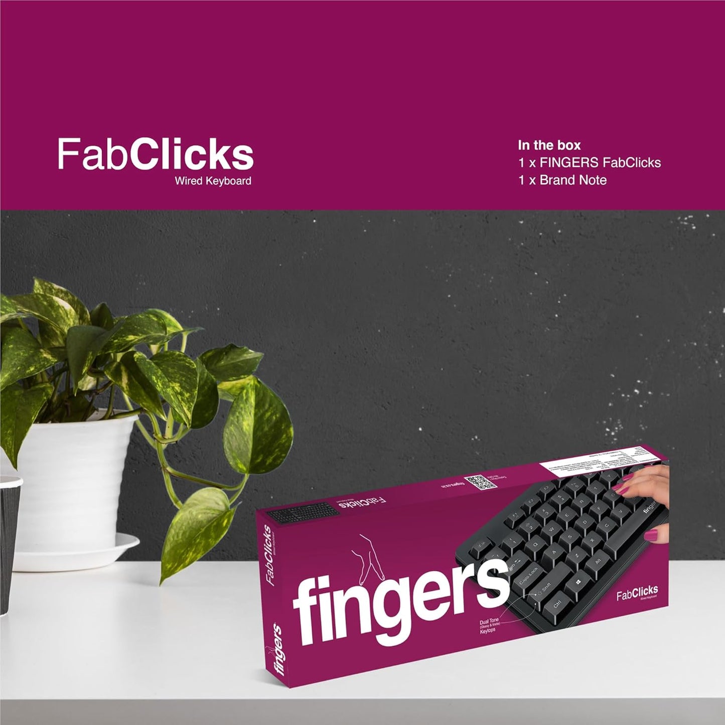 FINGERS FabClicks Multimedia USB Keyboard