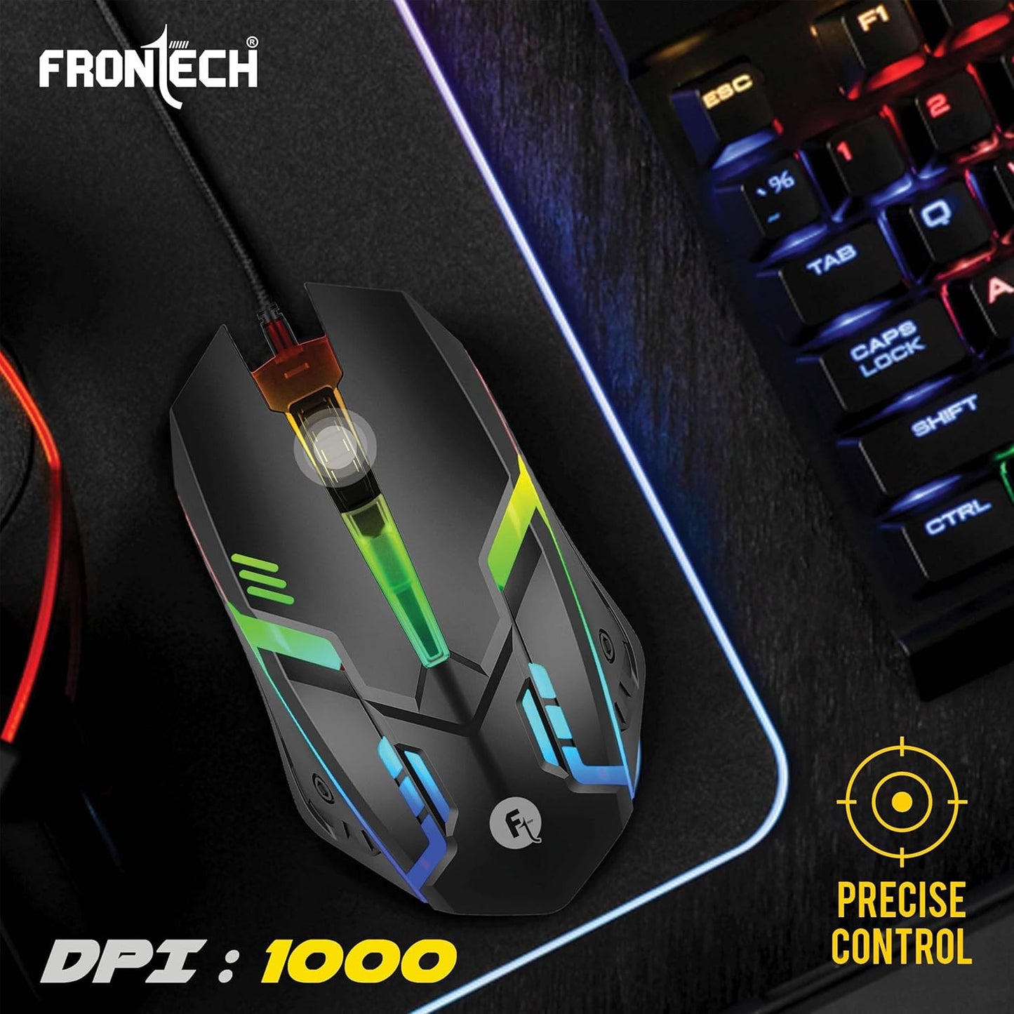 FRONTECH Dragon Warrior Gaming 4 in 1 Gaming Combo Set (KB-0038, Black)