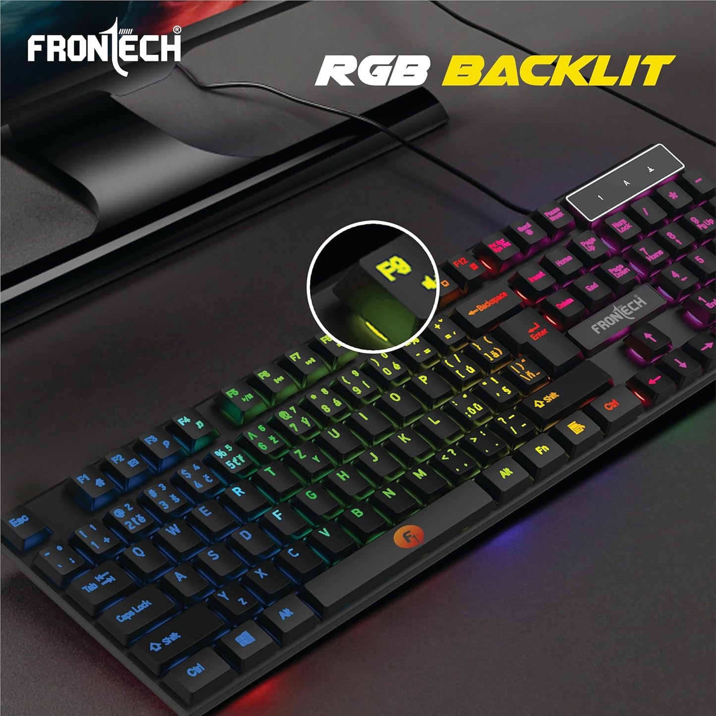 FRONTECH Dragon Warrior Gaming 4 in 1 Gaming Combo Set (KB-0038, Black)