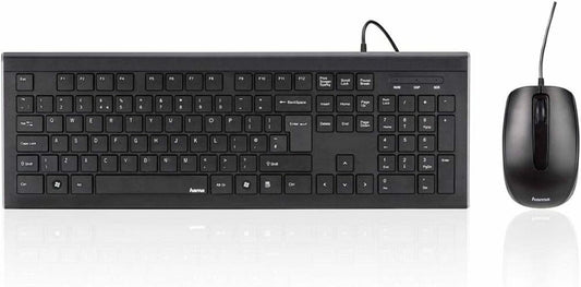 Hama Cortino Wired Keyboard & Mouse Combo Full Size 1.4m Cable ( Black )